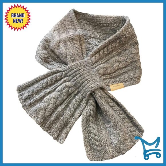 Wool Blend Knitted Neck Warmer Scarf Windproof Winter Layering